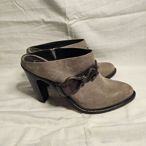 Cole Haan Wooden Suede Leather  Mules Clogs Size 7.5B